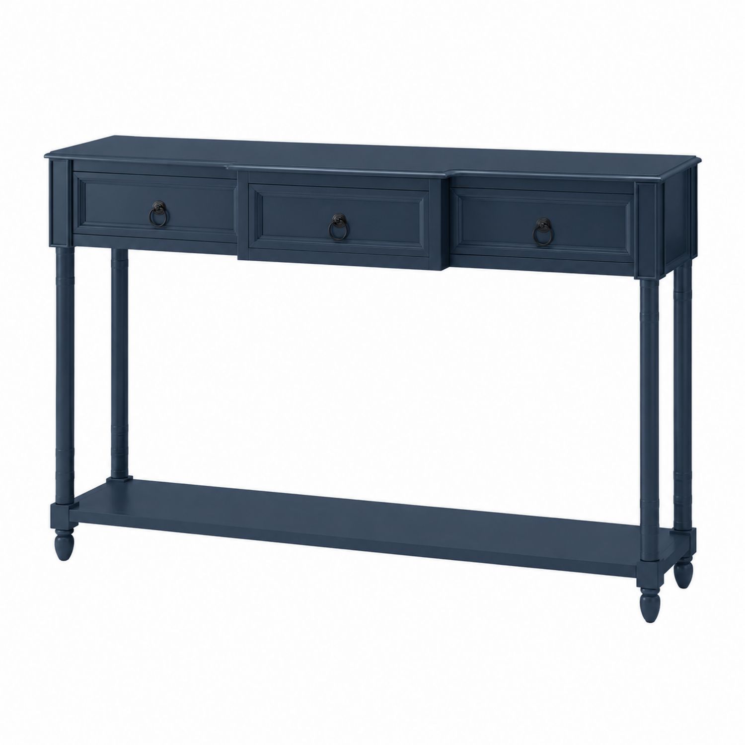 Console en Bois Bleu avec Trois Tiroirs