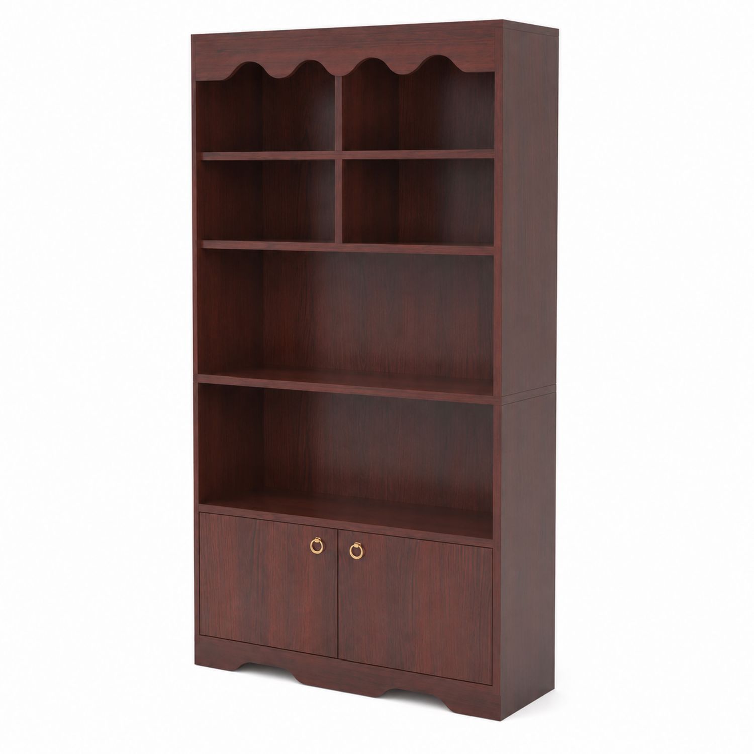 Bibliothèque en bois avec portes en métal