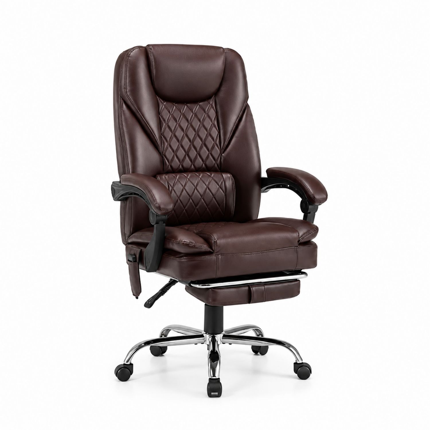 Chaise de bureau en cuir PU Marron
