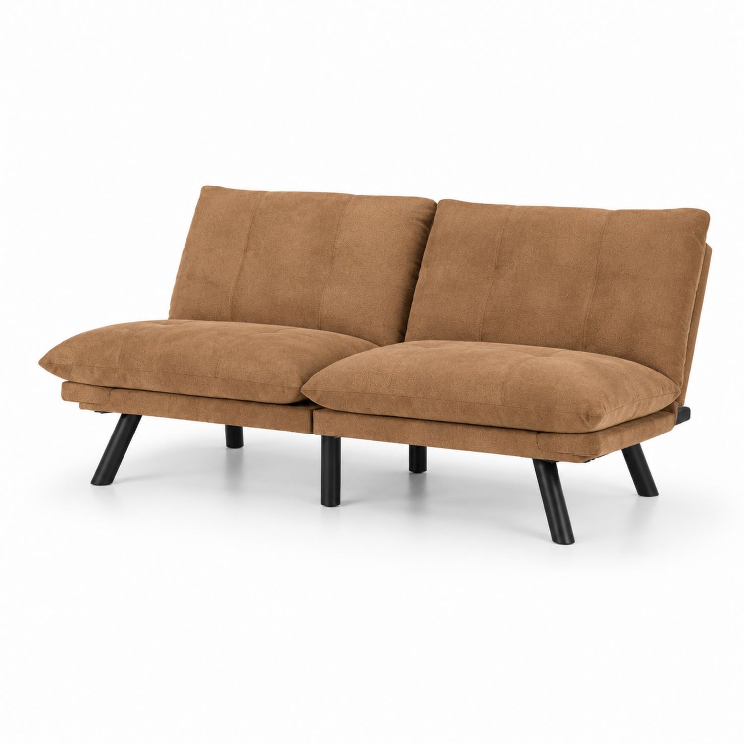 Canapé convertible 2 places en tissu Brun