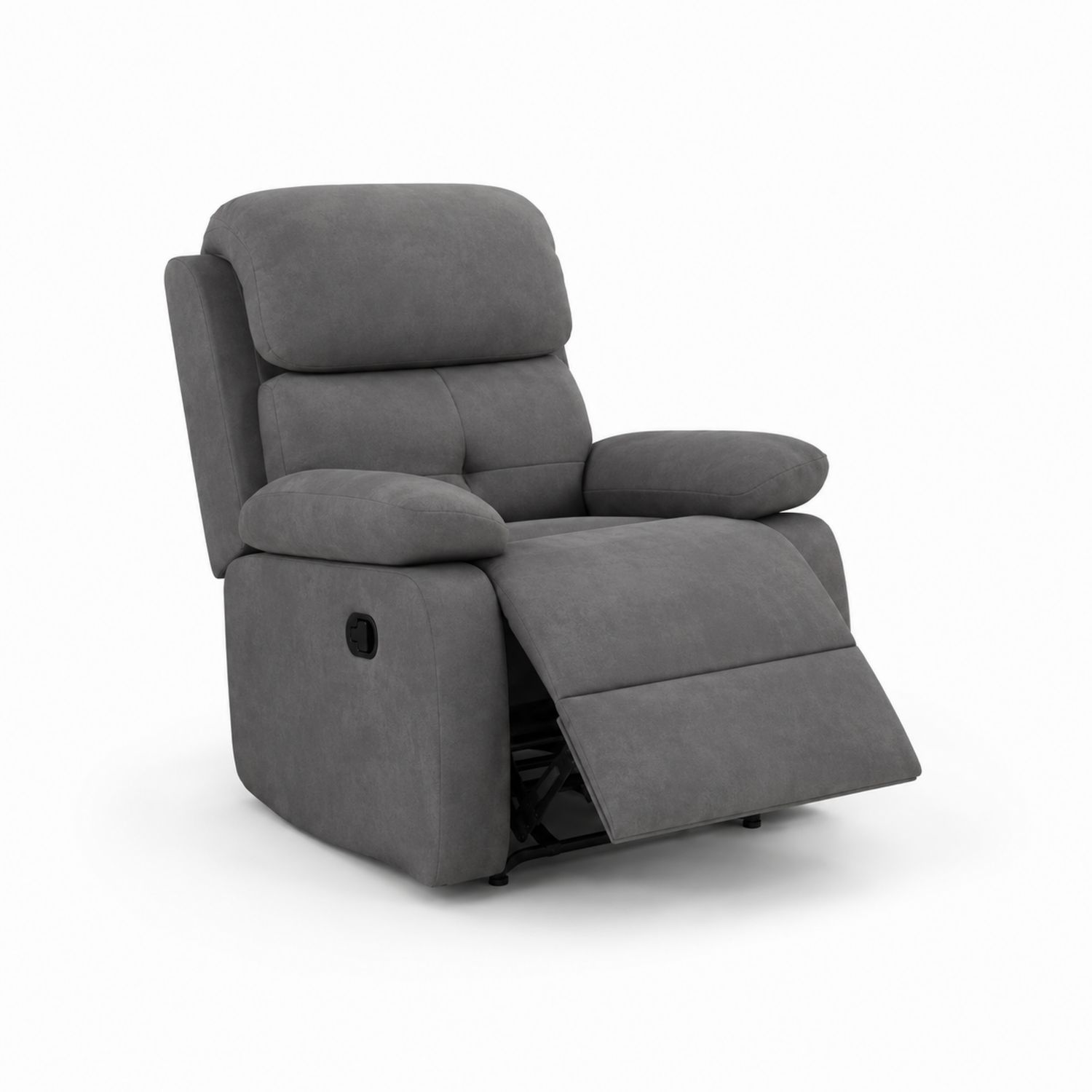 Fauteuil inclinable en tissu microfibre Gris avec repose-pieds