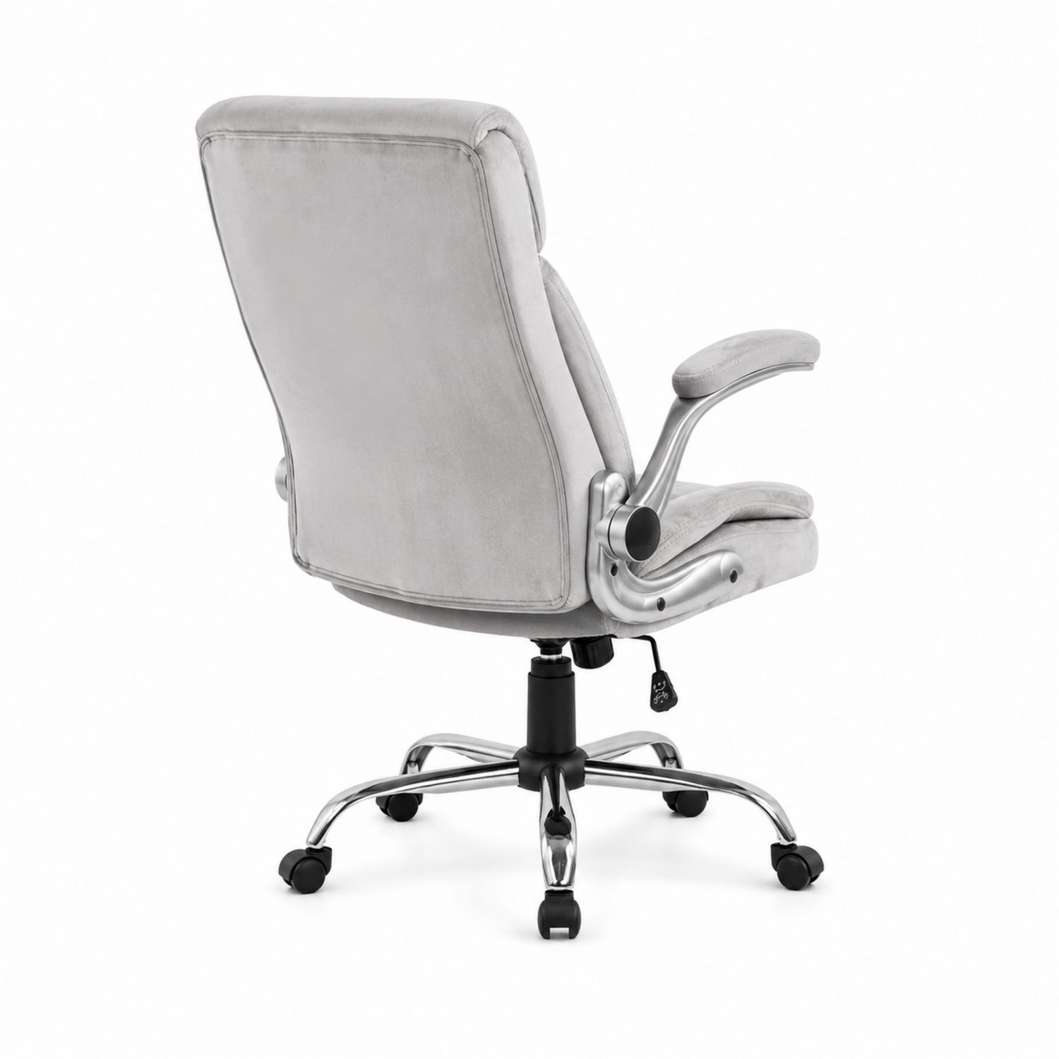Chaise de bureau en tissu et métal gris clair