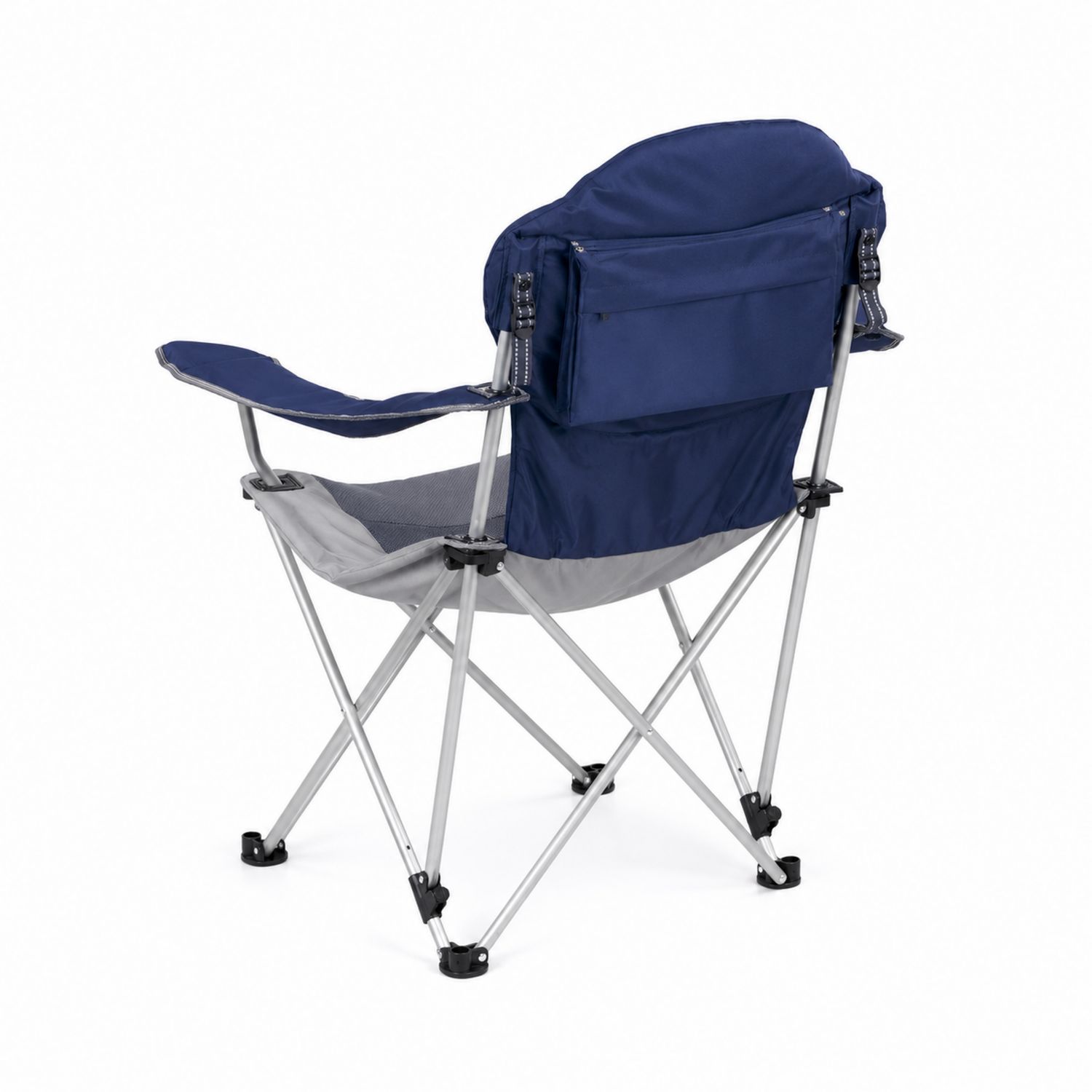 Chaise pliante en acier avec assise en polyester Bleu et Gris