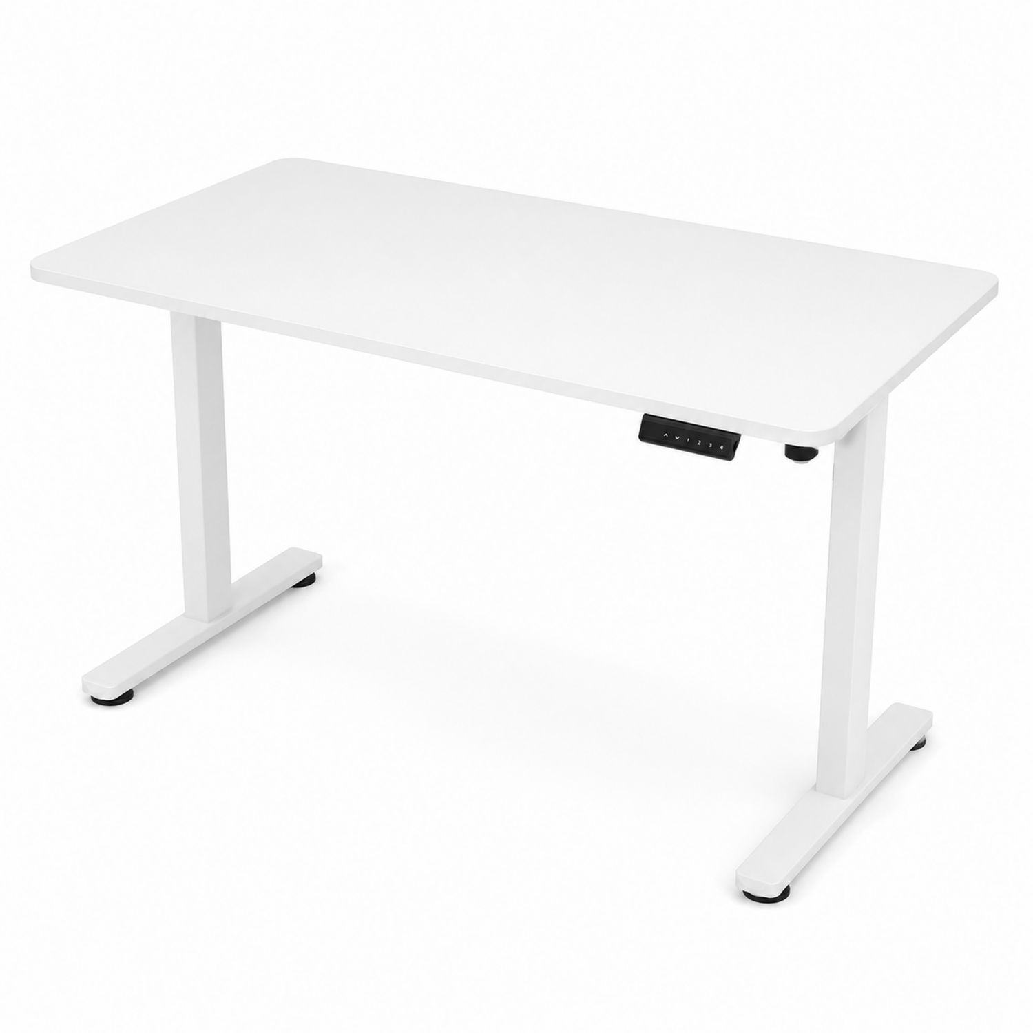 Bureau réglable en hauteur 140x70 cm métal et MDF Blanc