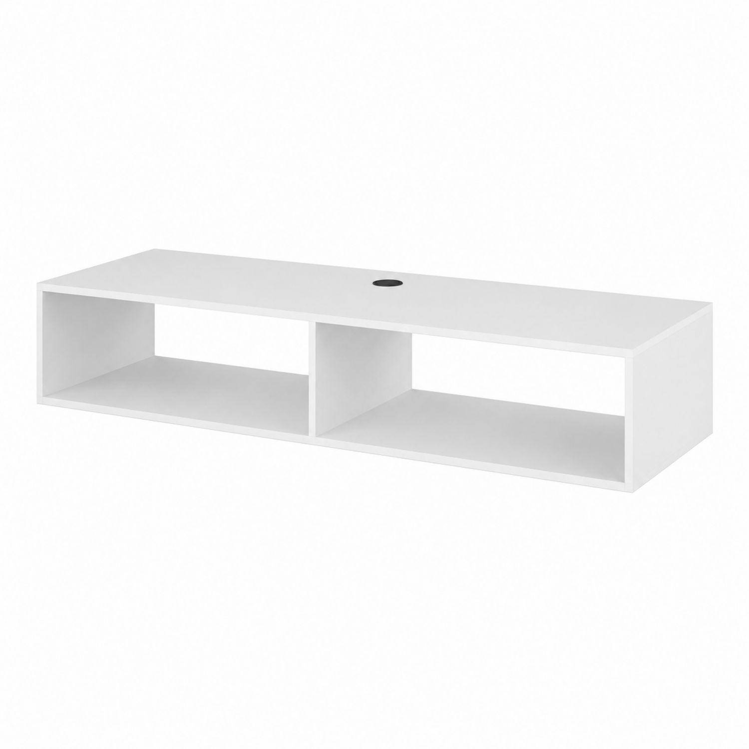 Meuble TV mural en bois blanc 120x35x25 cm
