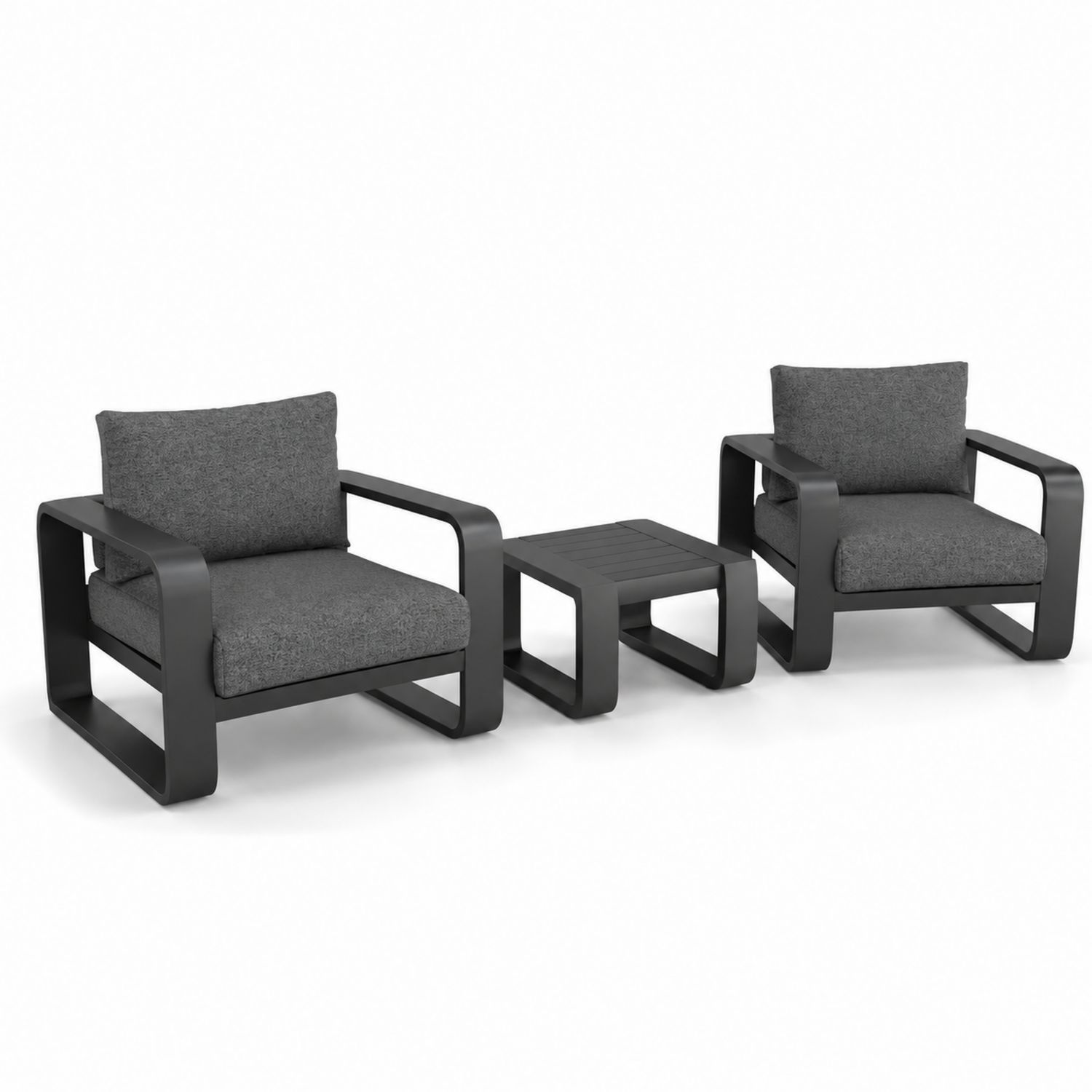 Ensemble de salon d'extérieur en aluminium et tissu