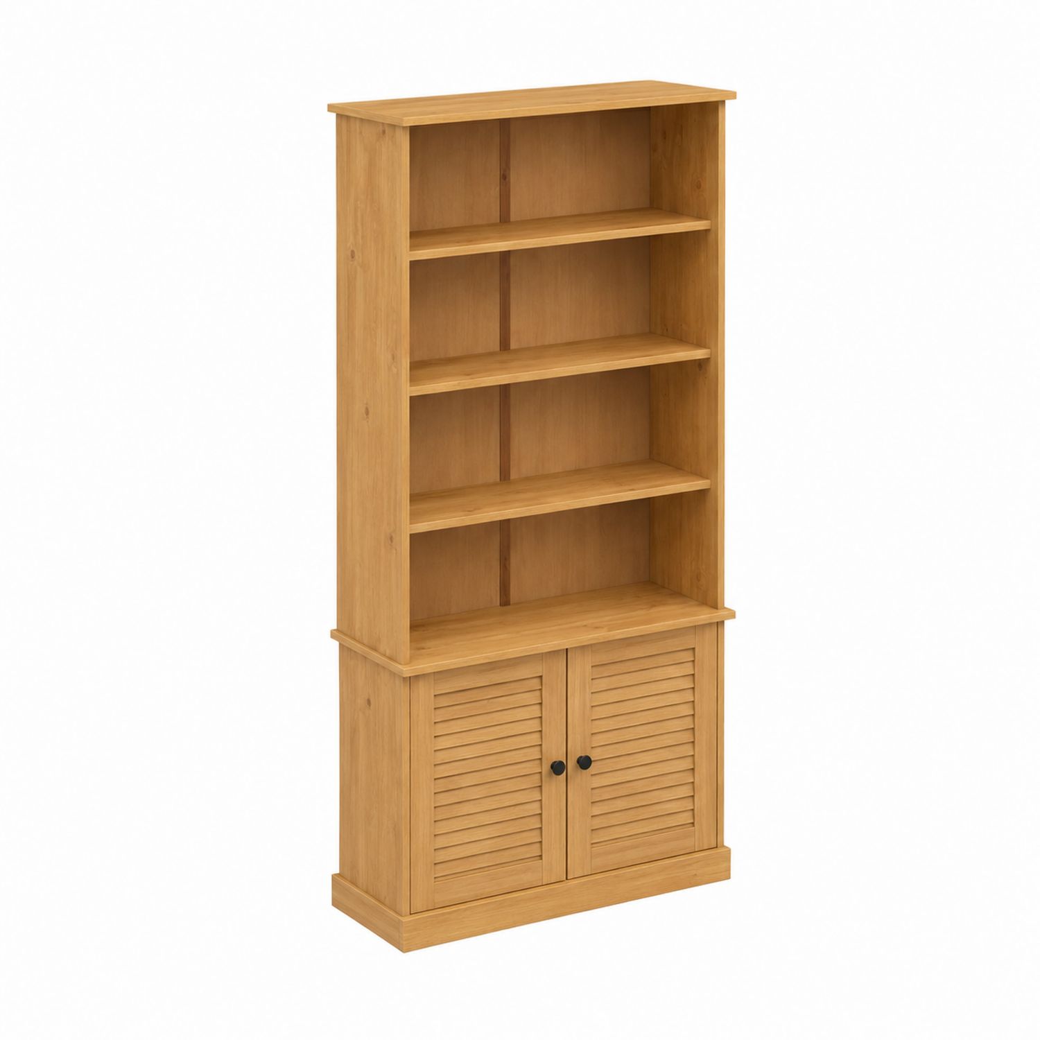Bibliothèque en Bois de Pin avec Portes 180x80x30cm Chêne