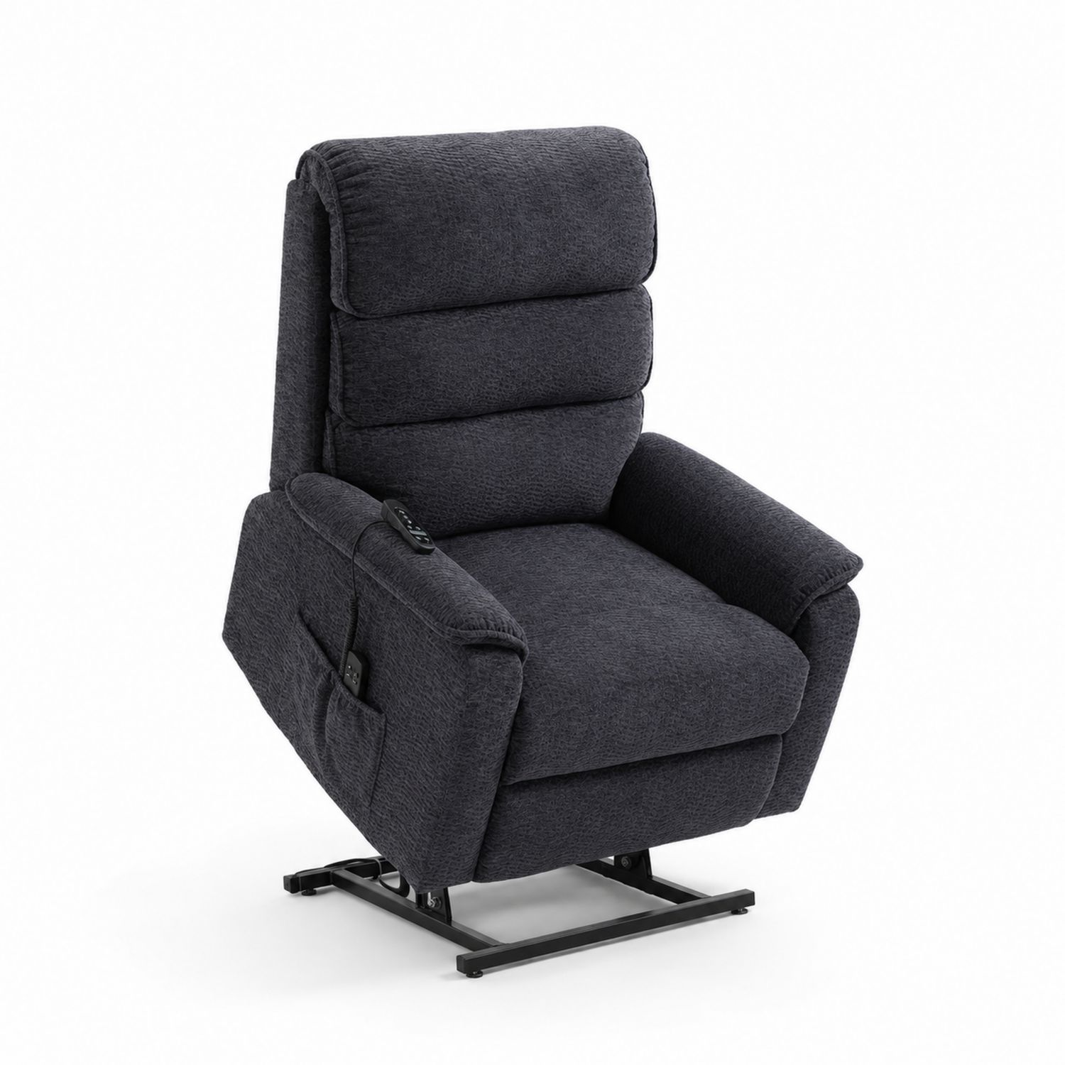 Fauteuil relax électrique en polyester Gris Foncé 107x77x85 cm