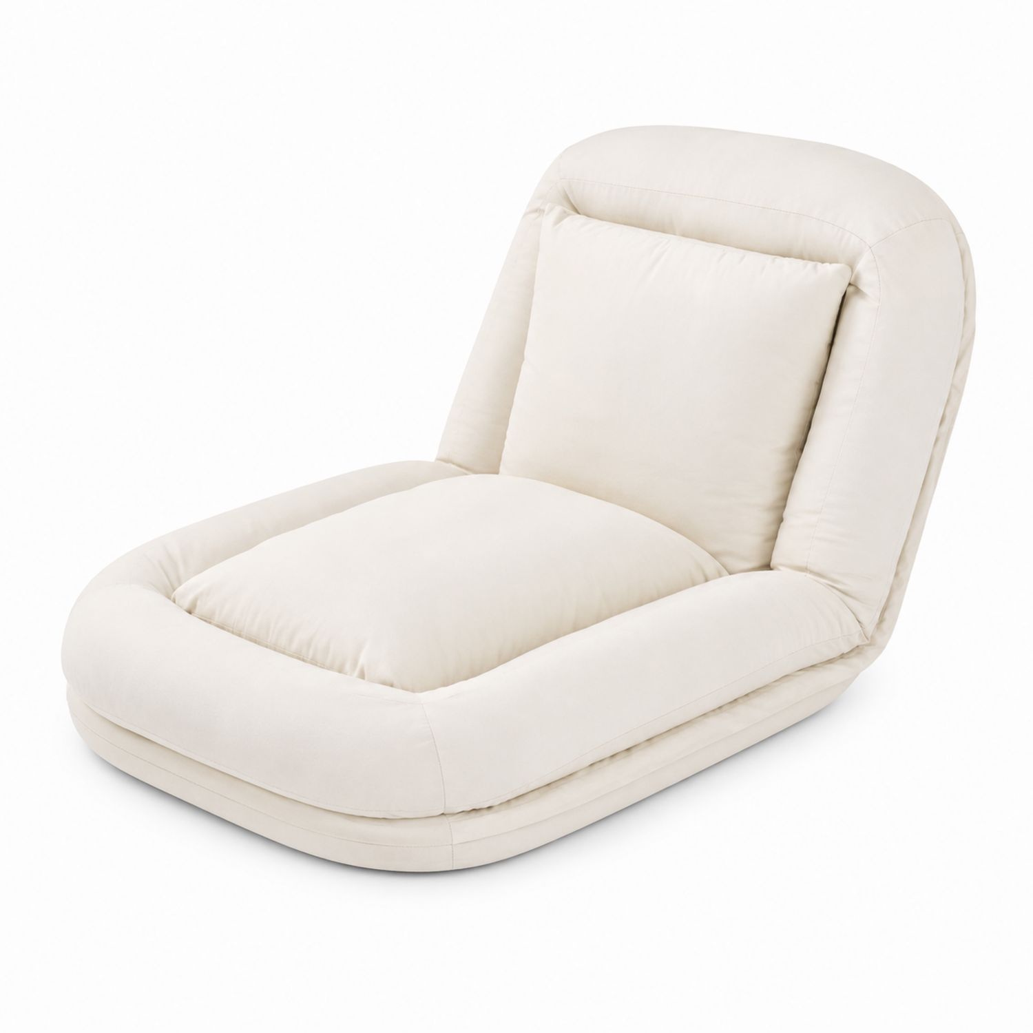 Chaise longue en tissu microfibre Beige