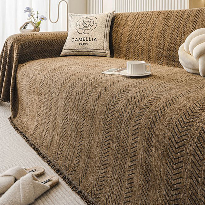 [Copy]Chenille sofa cover, premium thick creamy-style sofa throw blanket, universal fit sofa pad for all seasons