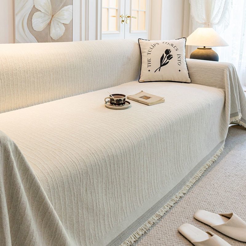 Chenille sofa cover, premium thick creamy-style sofa throw blanket, universal fit sofa pad for all seasons