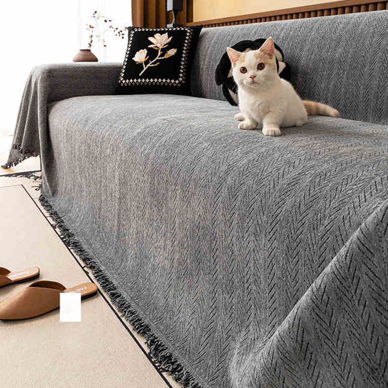 [Copy]Chenille sofa cover, premium thick creamy-style sofa throw blanket, universal fit sofa pad for all seasons