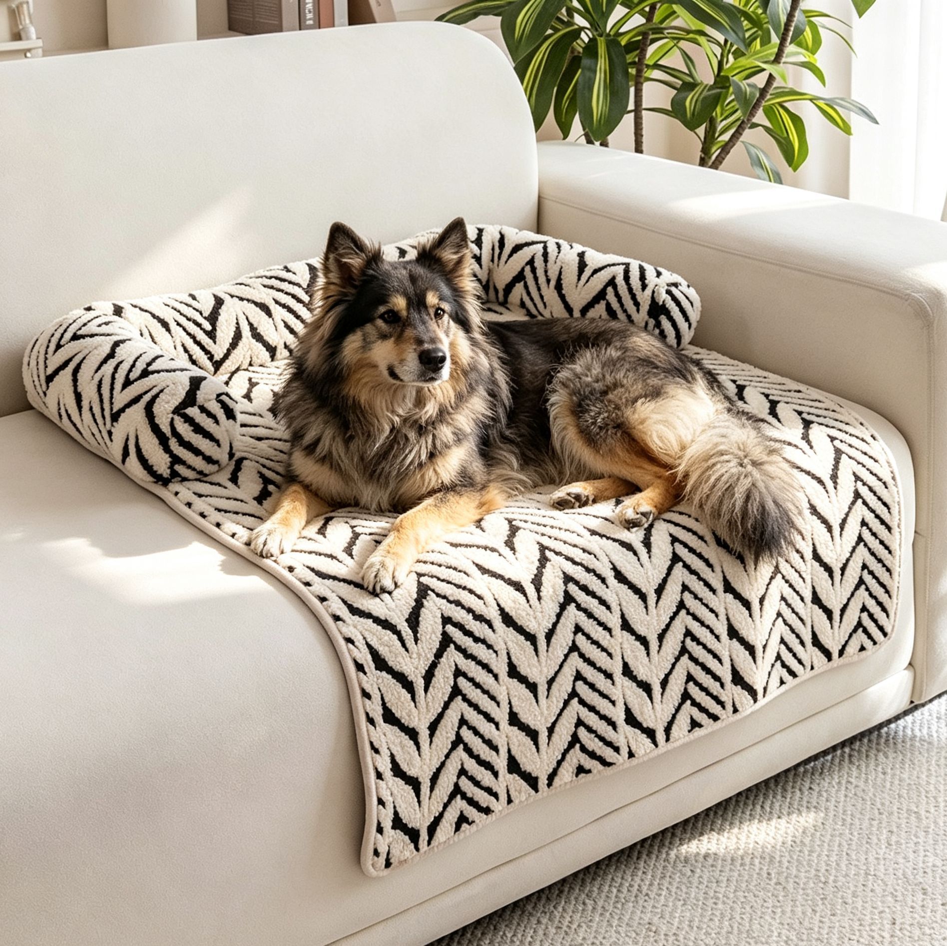 Elegant Pet Sofa Bed – Cozy Tufted Cushion Pad for Dogs & Cats, Non-Slip Furniture-Style Mat with High Back Support