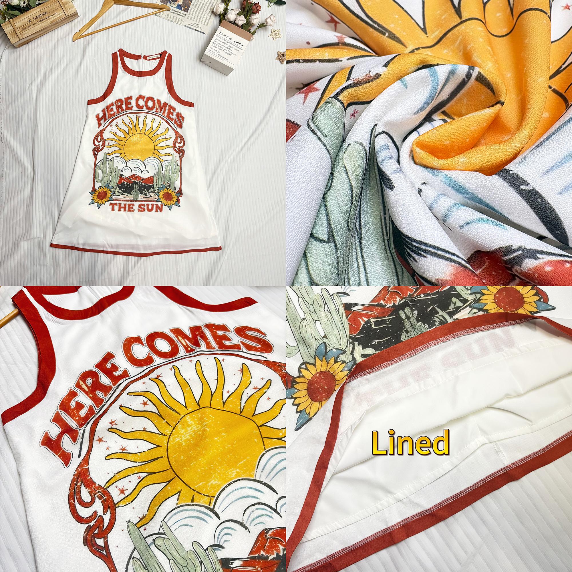 Here Comes The Sun Prints Mini Dress 