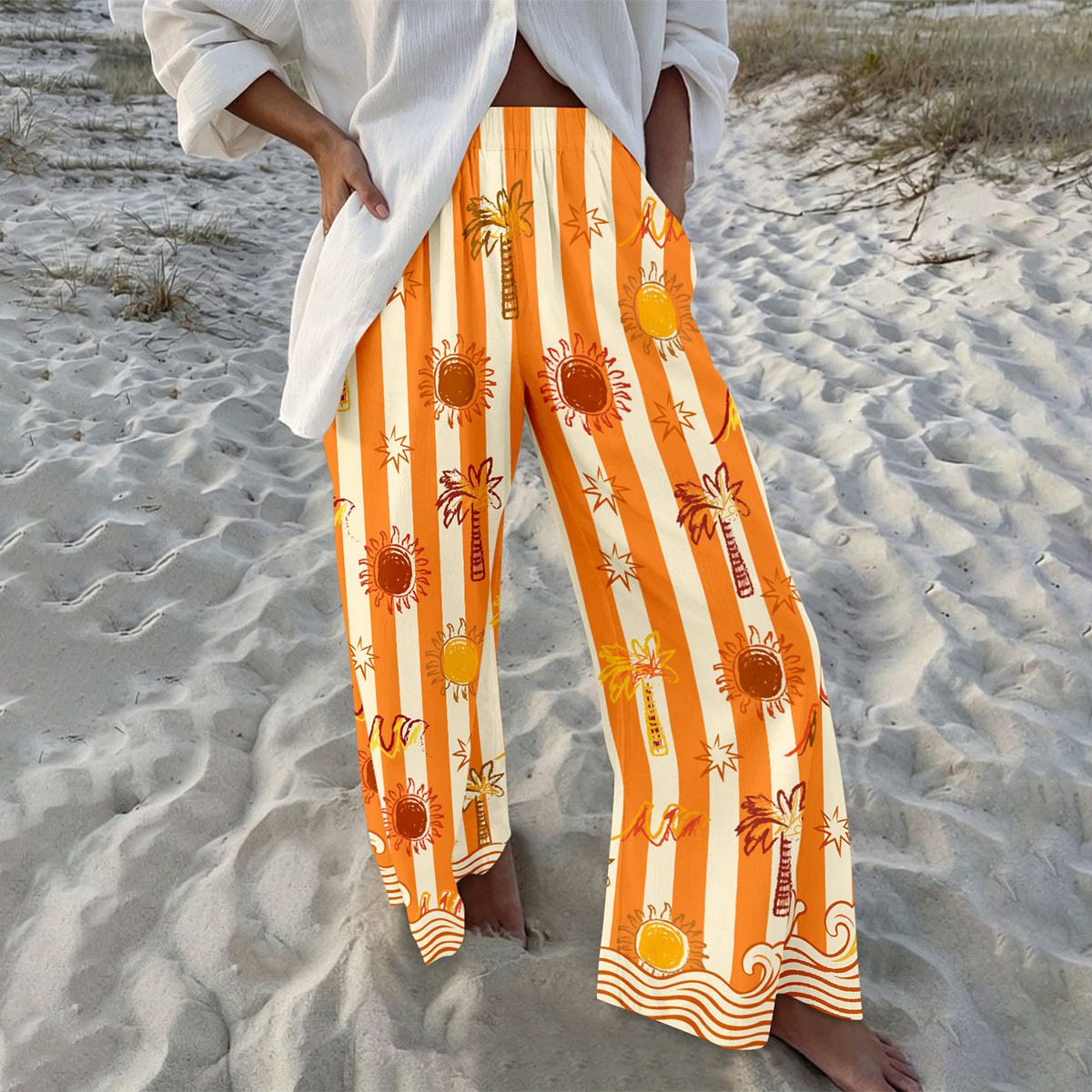 Seaside Resort Wide-Leg Pants 