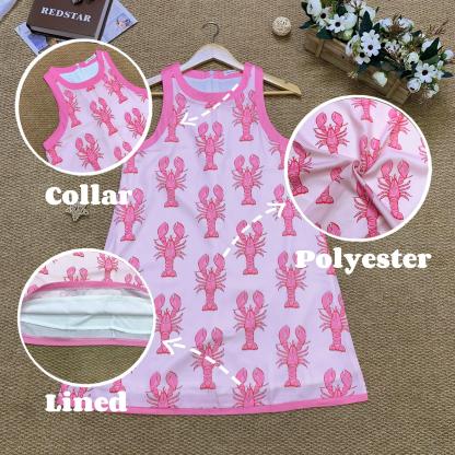 Summer Lobster Print Mini Dress 