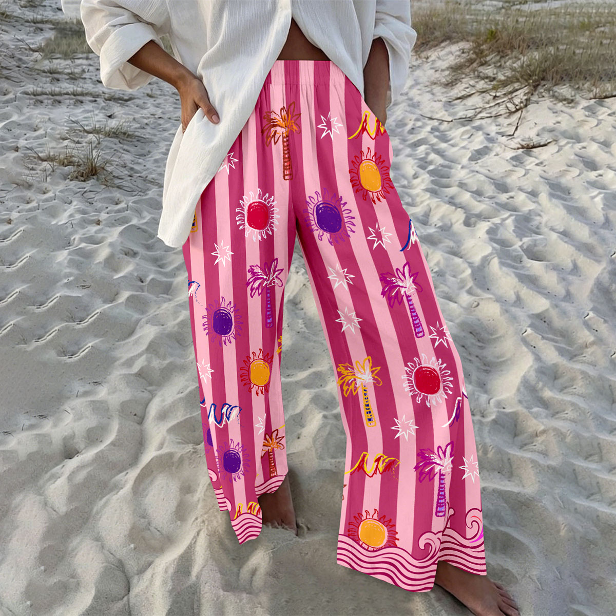 Seaside Resort Wide-Leg Pants 