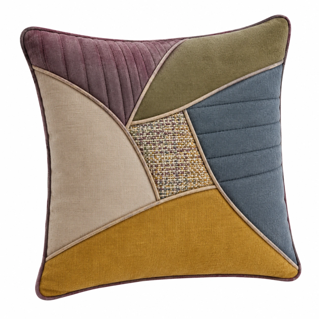 Cojín Decorativo Patchwork Geométrico Multicolor 45x45cm-BEL DRA NOX