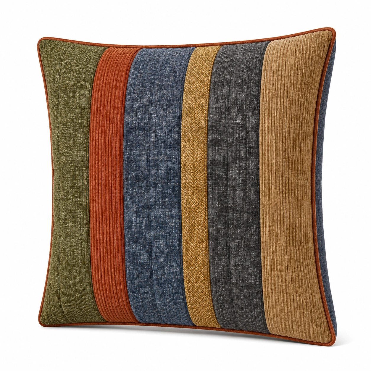 Cojín Decorativo Cuadrado de Rayas Multicolor 45x45cm-BEL DRA NOX