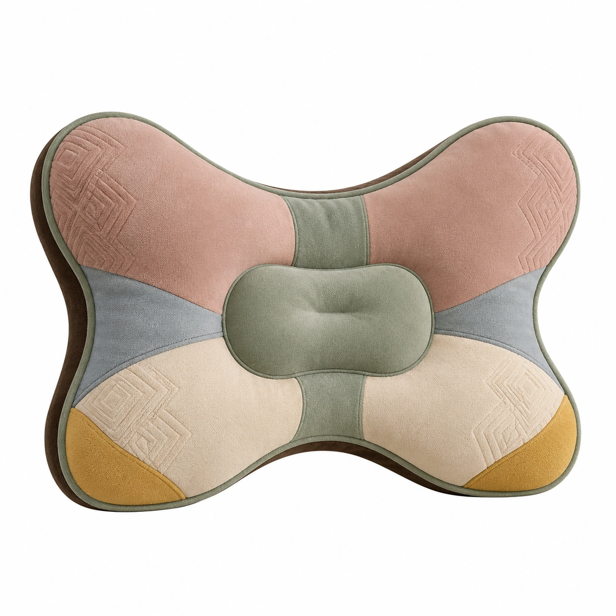 Cojín lumbar ergonómico multicolor con diseño geométrico-BEL DRA NOX