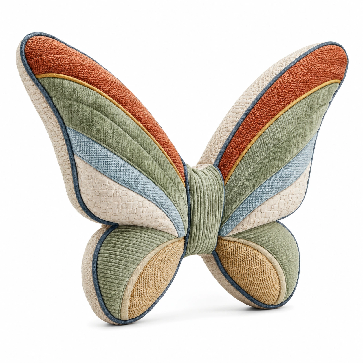 Cojín Decorativo Mariposa Multicolor Verde, Naranja, Azul y Beige-BEL DRA NOX