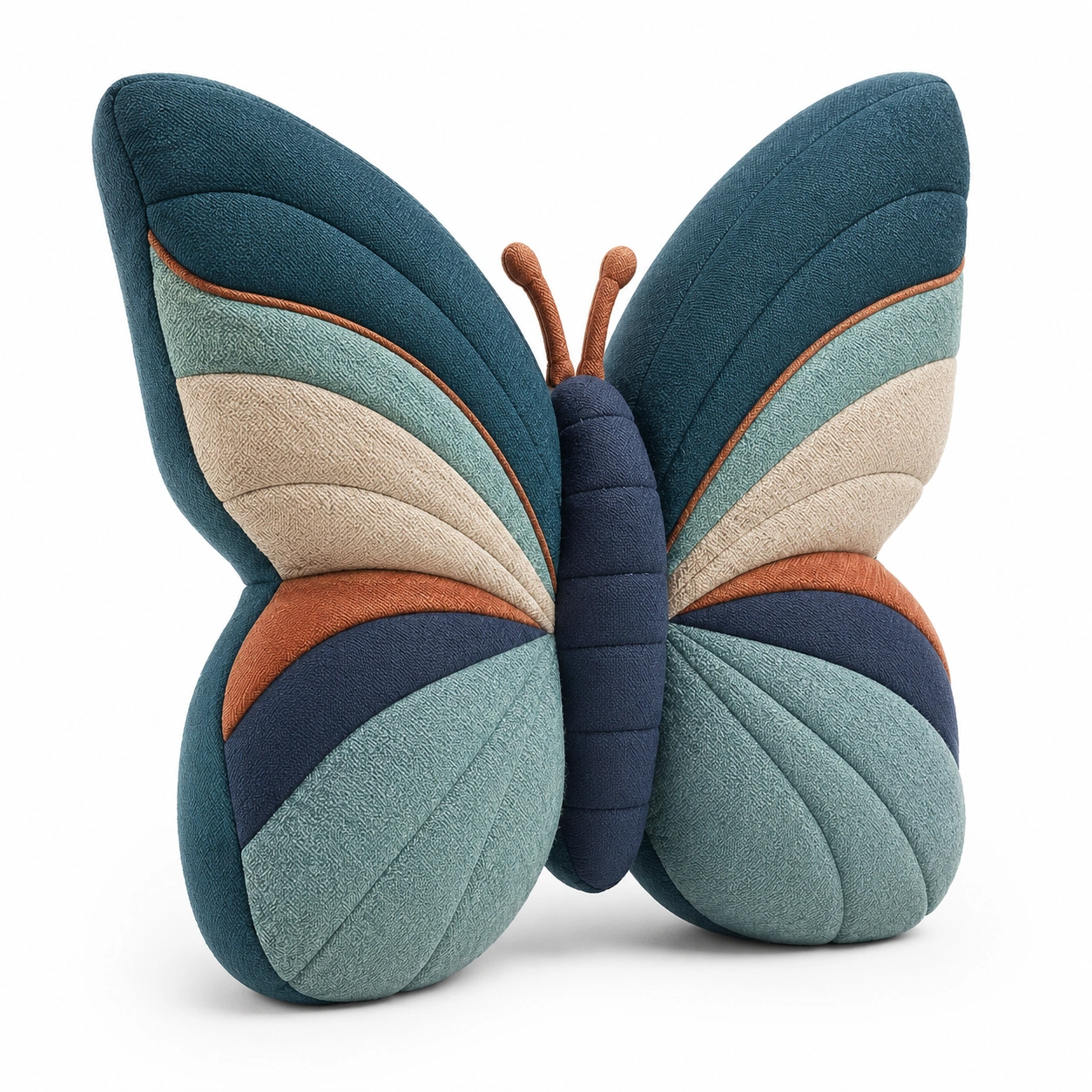 Cojín Decorativo Mariposa Multicolor 45x40 cm Azul Verde Beige Marrón-BEL DRA NOX