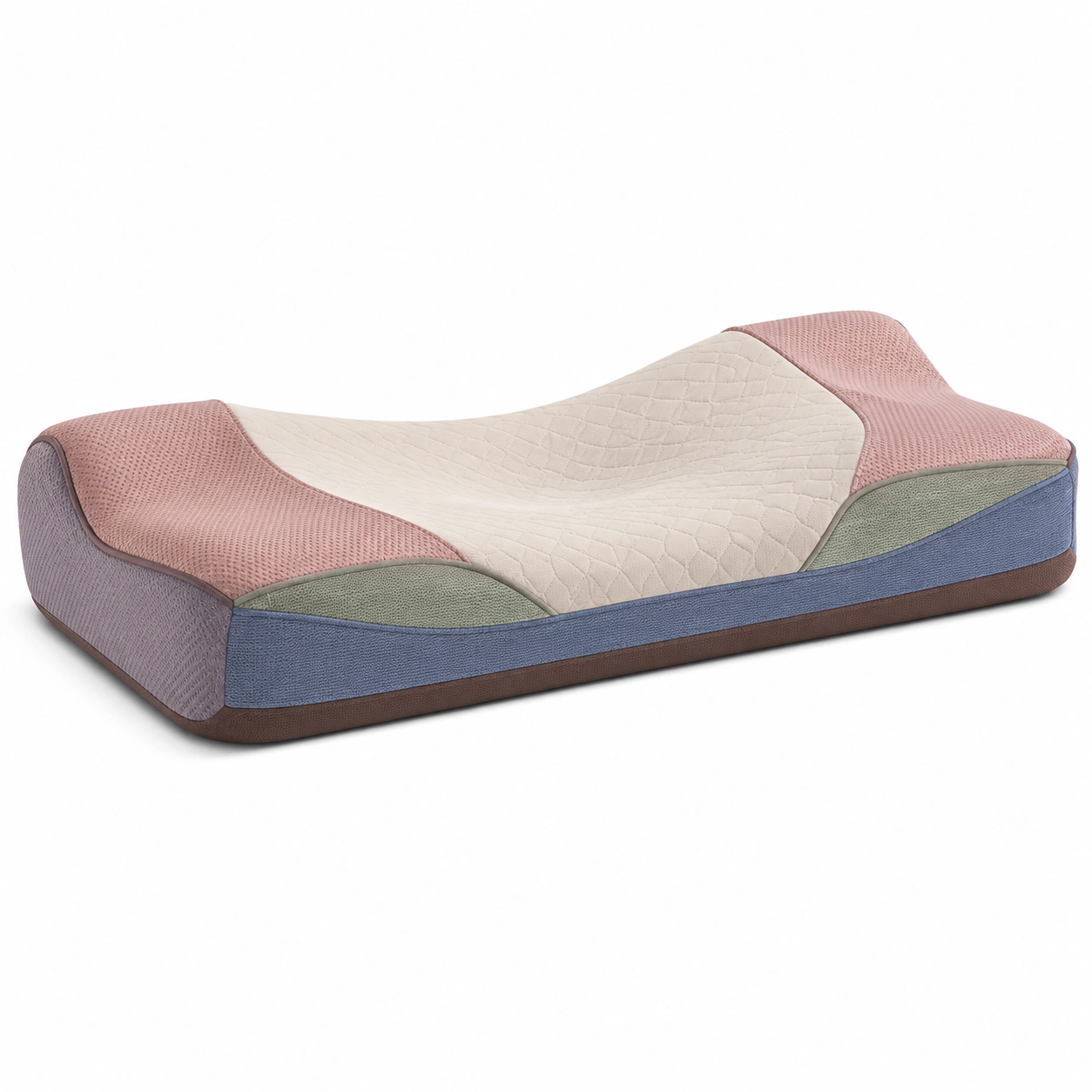 Almohada ergonómica de espuma viscoelástica multicolor 60x30x10 cm-BEL DRA NOX