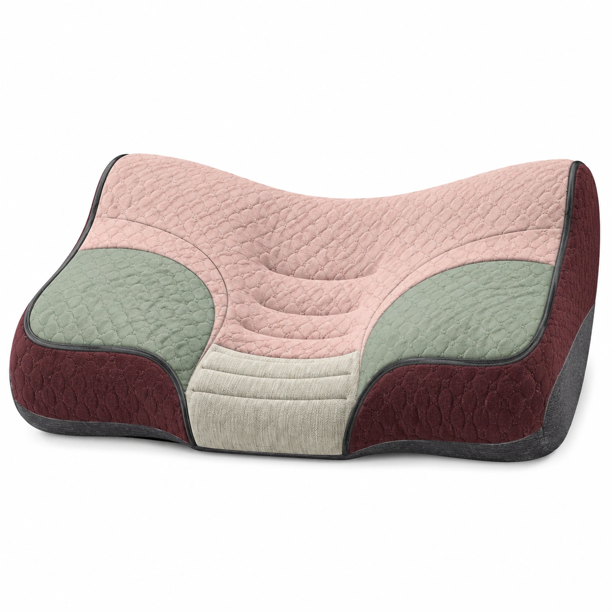 Cojín ergonómico ortopédico multicolor: rosa/verde/burdeos-BEL DRA NOX