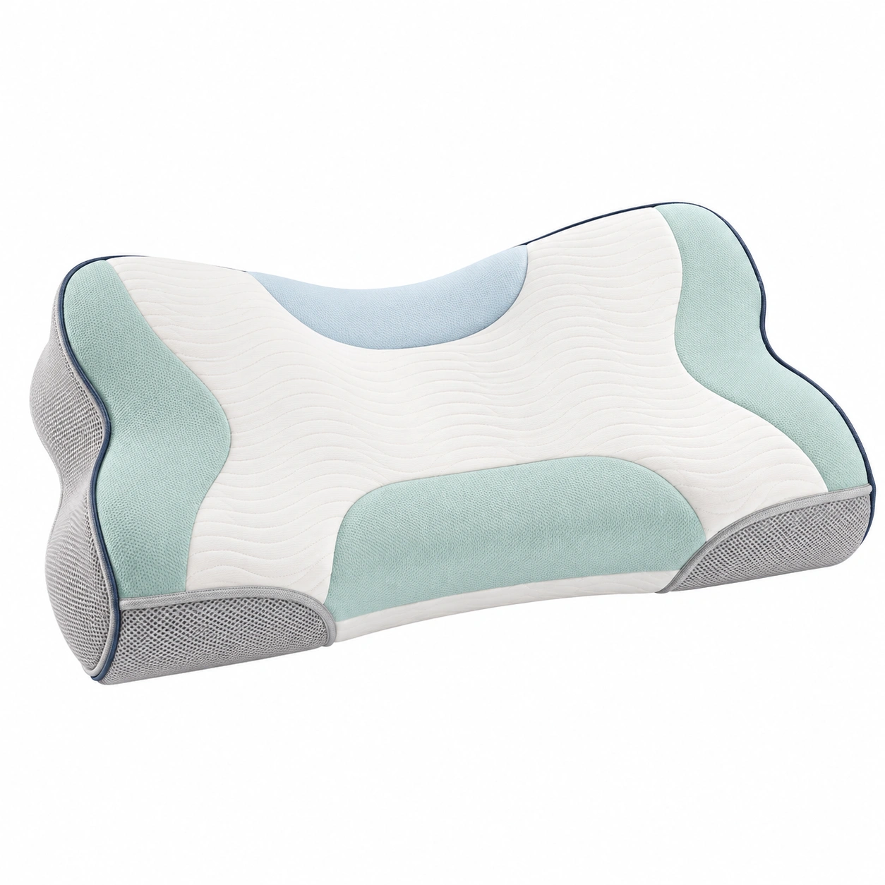 Almohada ergonómica de soporte cervical multicolor 60x35x12 cm-BEL DRA NOX