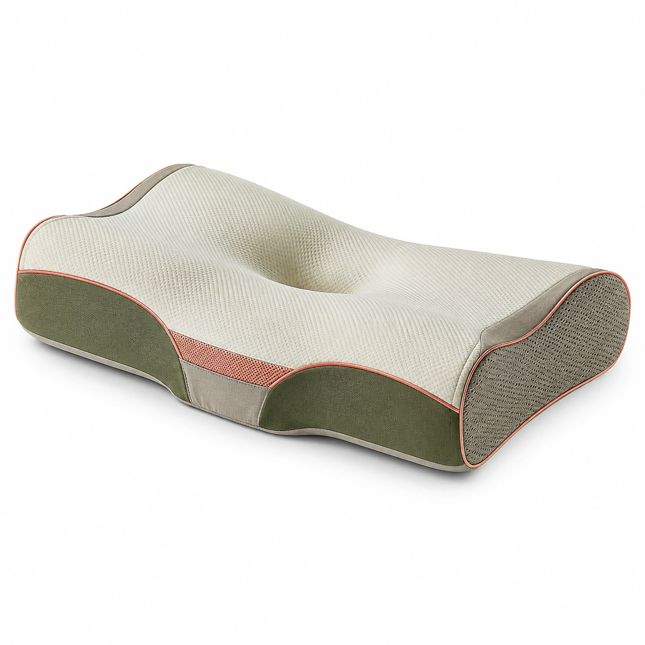 Almohada Ortopédica Ergonómica para Dormir Beige/Verde-BEL DRA NOX