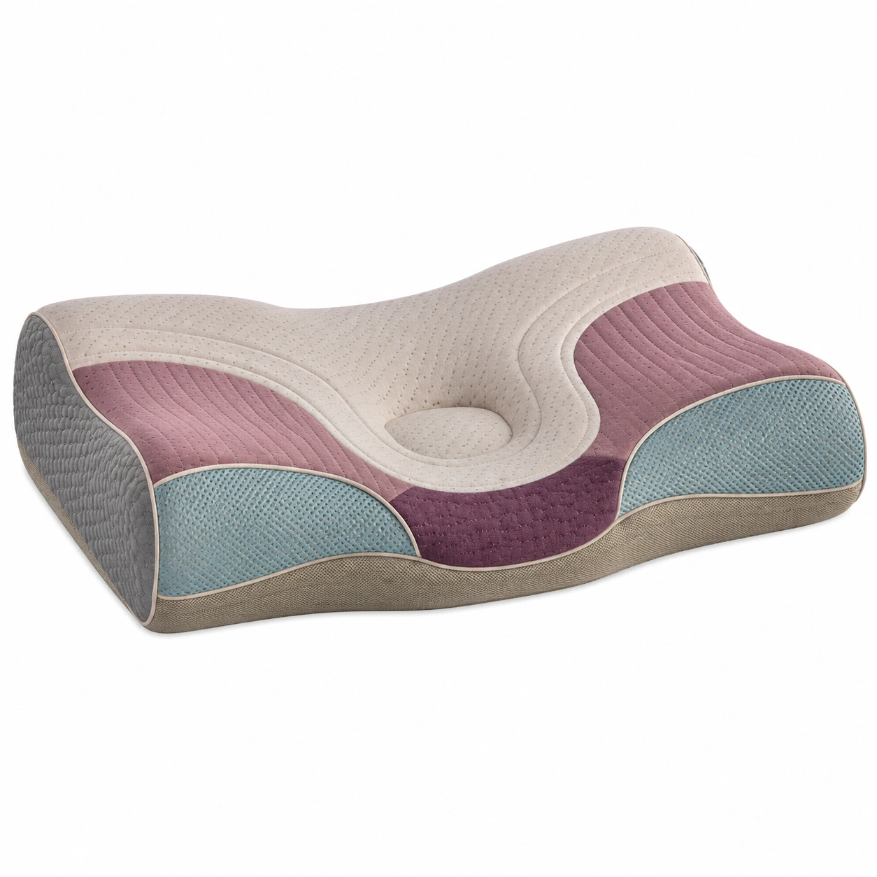 Almohada ergonómica multicolor soporte cervical 60x40x12 cm-BEL DRA NOX