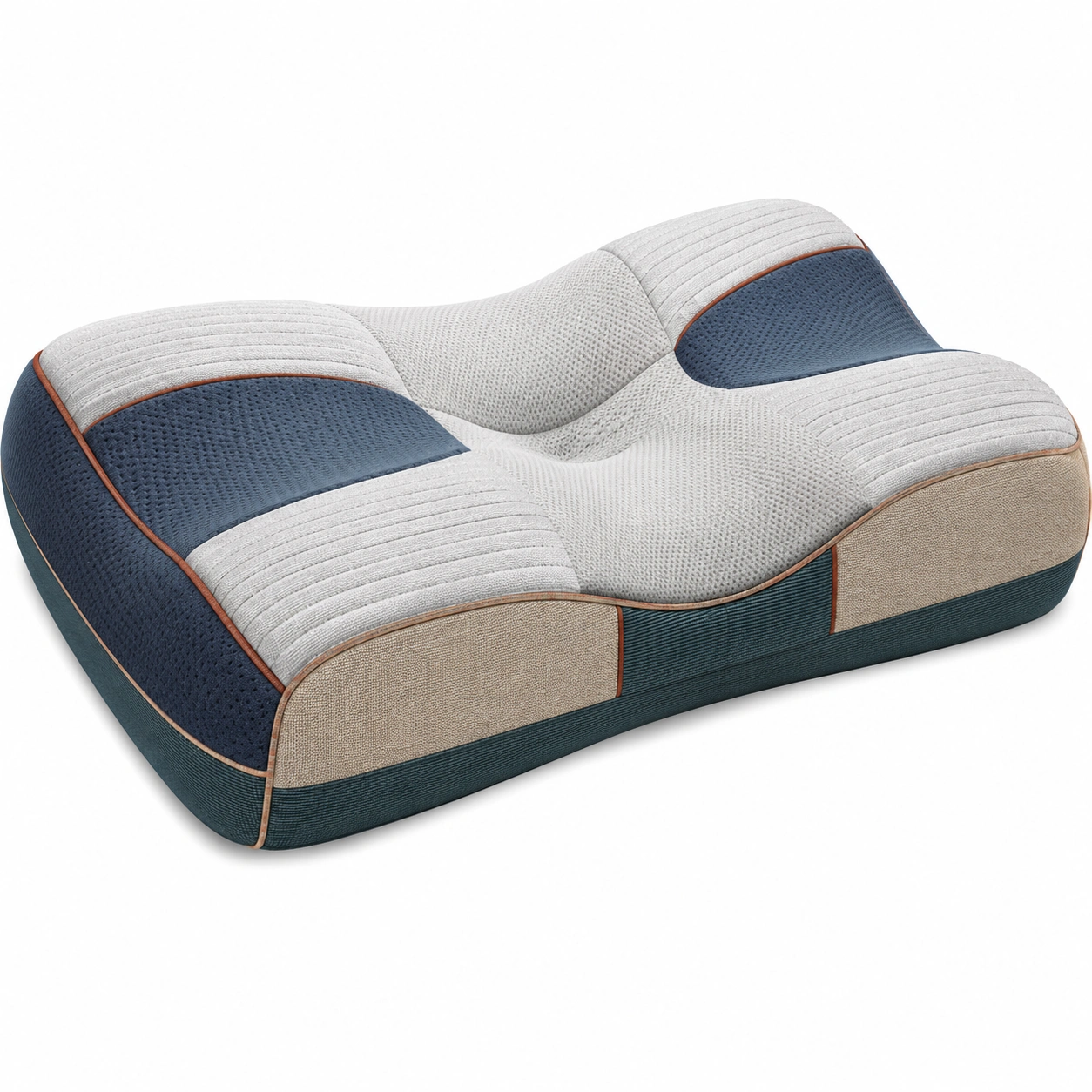 Almohada Ergonómica de Soporte Cervical Viscoelástica Gris y Azul-BEL DRA NOX
