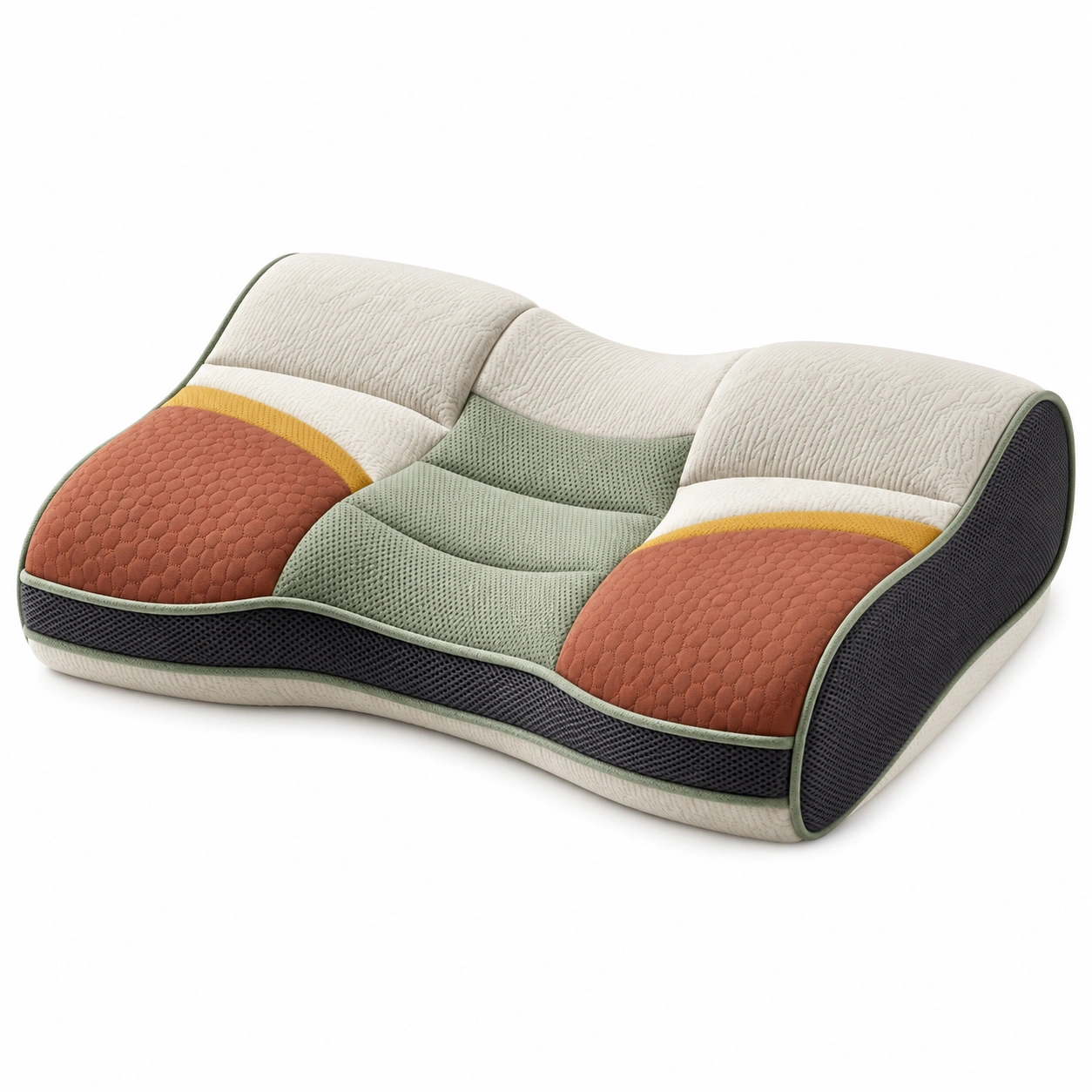 Almohada ortopédica ergonómica multicolor con soporte medio-BEL DRA NOX