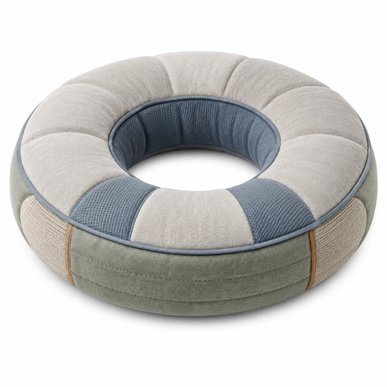 Cojín Ergonómico Redondo Gris y Azul-BEL DRA NOX