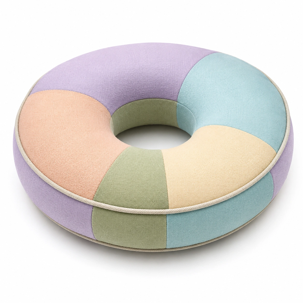 Cojín Donut Multicolor 35cm Morado Azul Verde Beige-BEL DRA NOX
