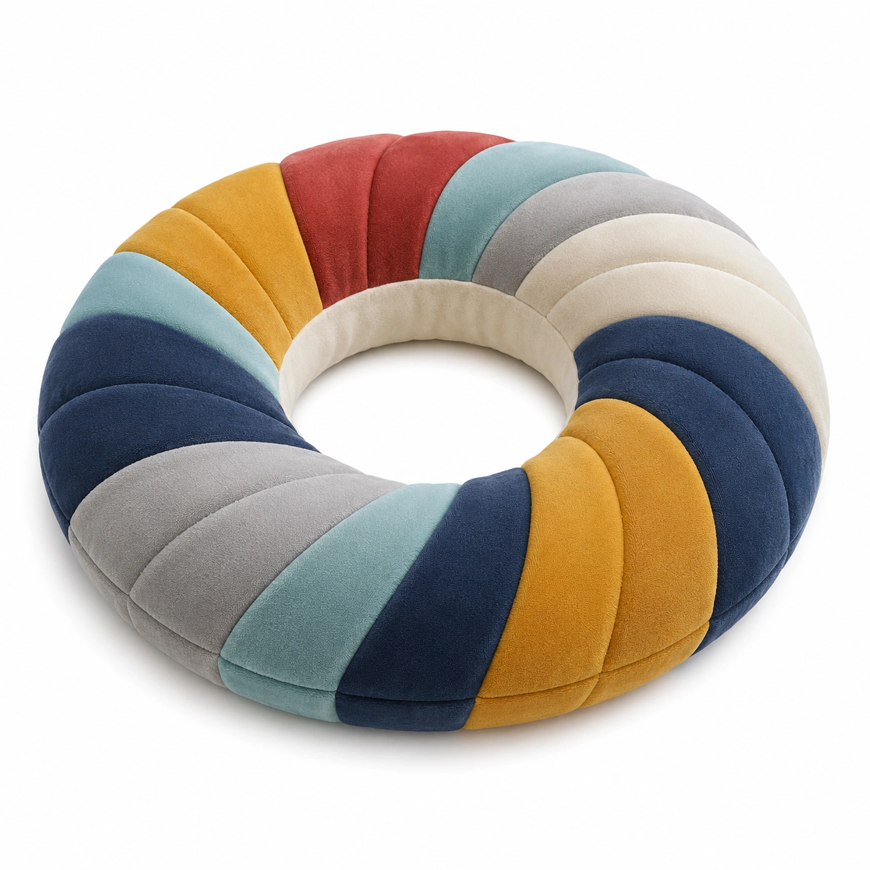 Cojín circular multicolor en forma de anillo-BEL DRA NOX
