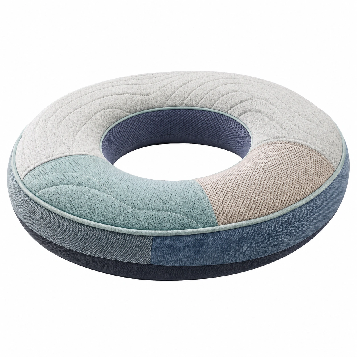 Cojín Ortopédico Circular de Colores Azul y Beige-BEL DRA NOX