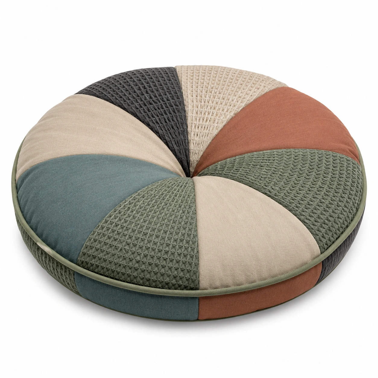 Cojín redondo multicolor texturizado de 45 cm-BEL DRA NOX