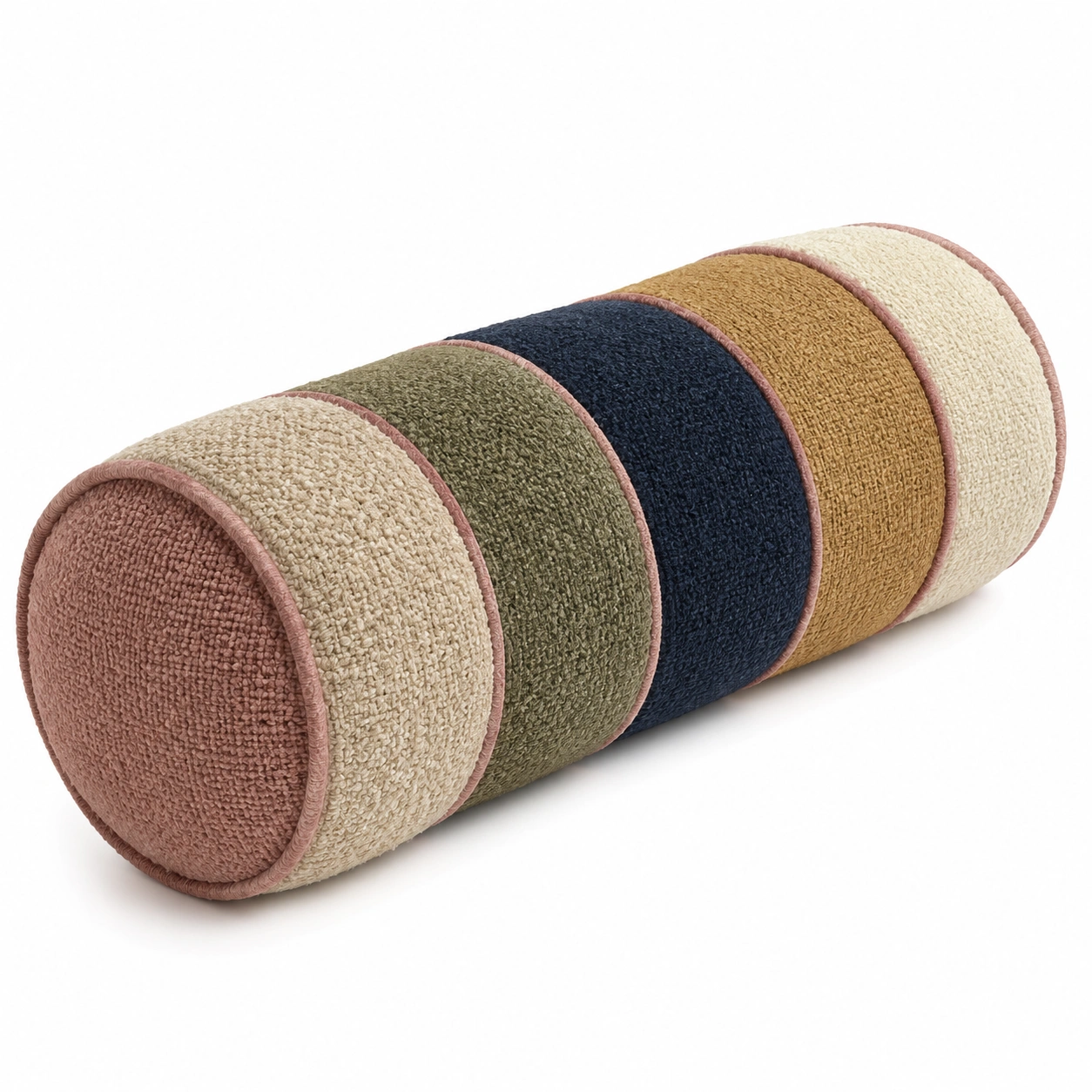 Cojín cilíndrico multicolor 20x60cm - Camel, Marino, Verde, Rosa, Beige-BEL DRA NOX