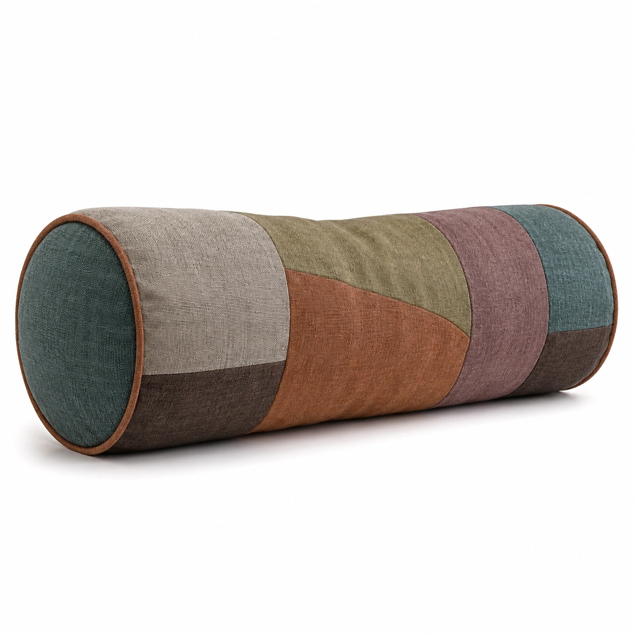 Cojín cilíndrico patchwork multicolor 50x15 cm-BEL DRA NOX