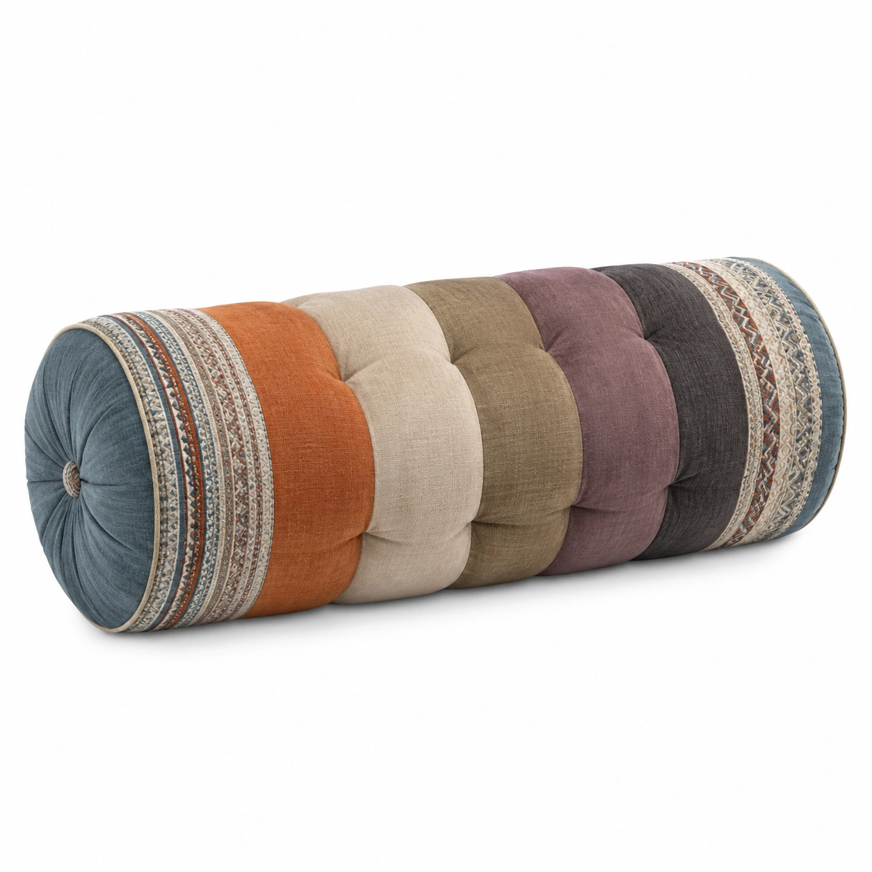Cojín Bolster Decorativo Multicolor 20x60 cm-BEL DRA NOX