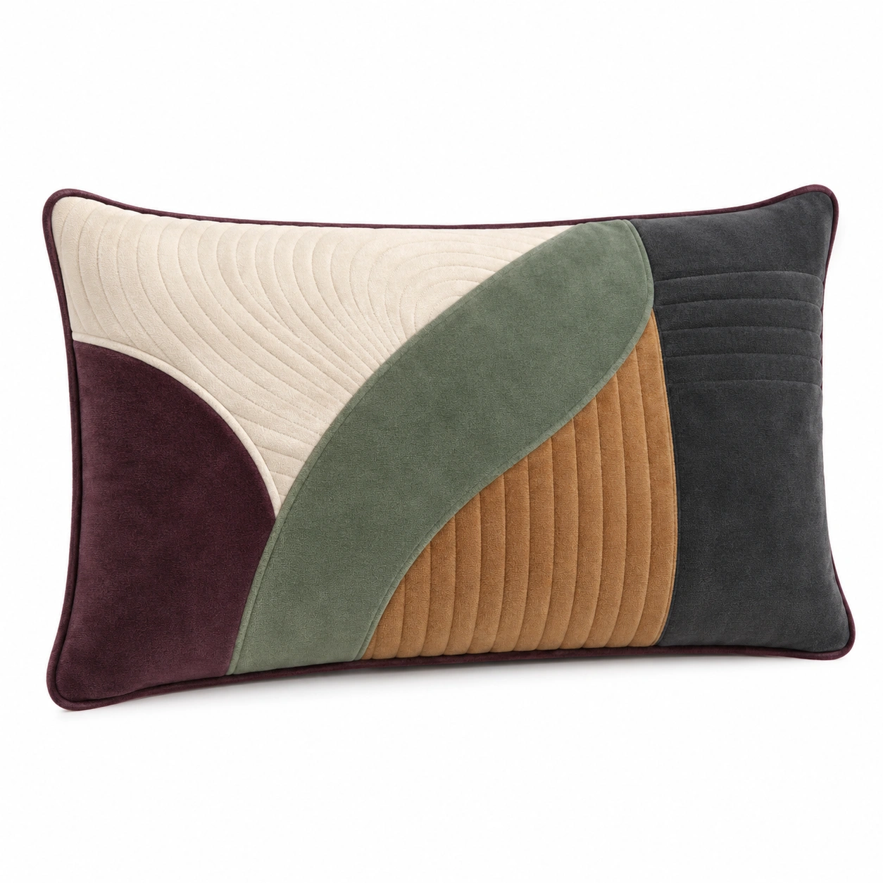 Cojín Decorativo Geométrico Verde Multicolor 50x30 cm-BEL DRA NOX