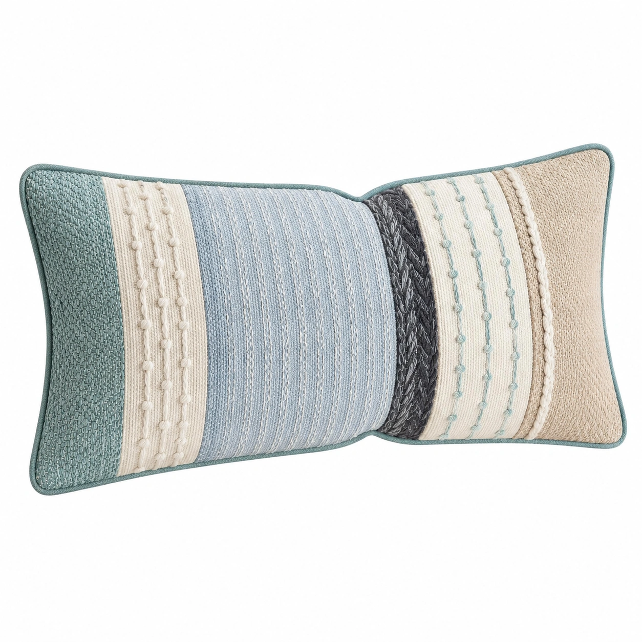 Cojín Decorativo Rectangular Azul y Beige 50x30cm-BEL DRA NOX