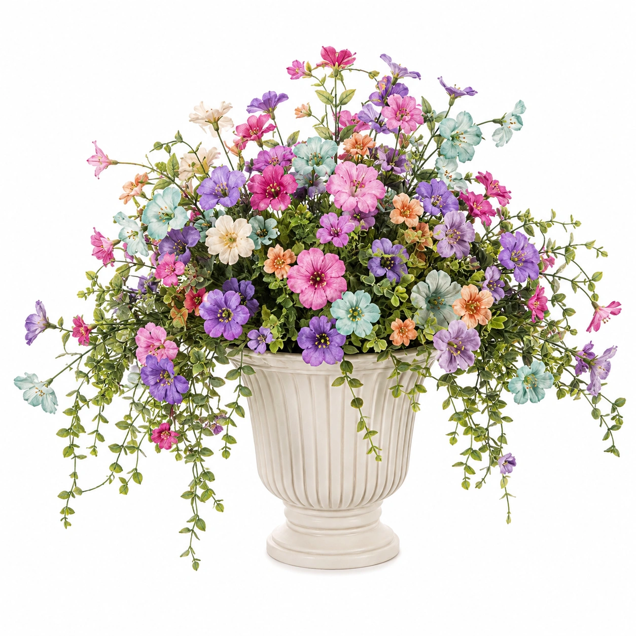 Arreglo Floral Artificial en Maceta Multicolor con Variedad de Flores-JARNOVIEL