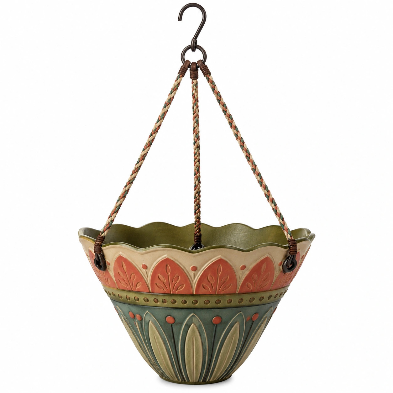 Maceta Colgante Decorativa de Cerámica Multicolor 25 cm-JARNOVIEL