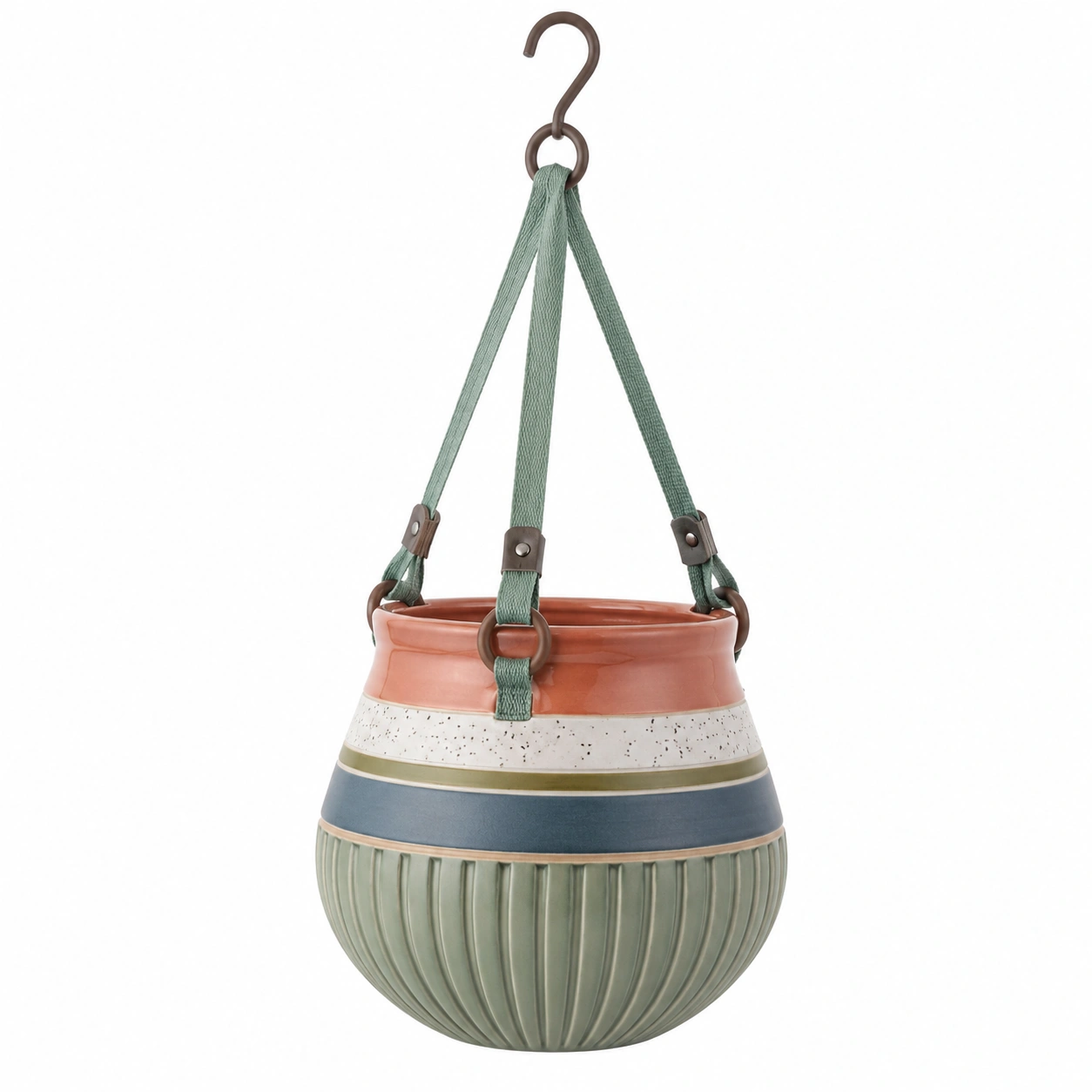 Macetero Colgante Multicolor Decorativo de Cerámica 15 cm-JARNOVIEL