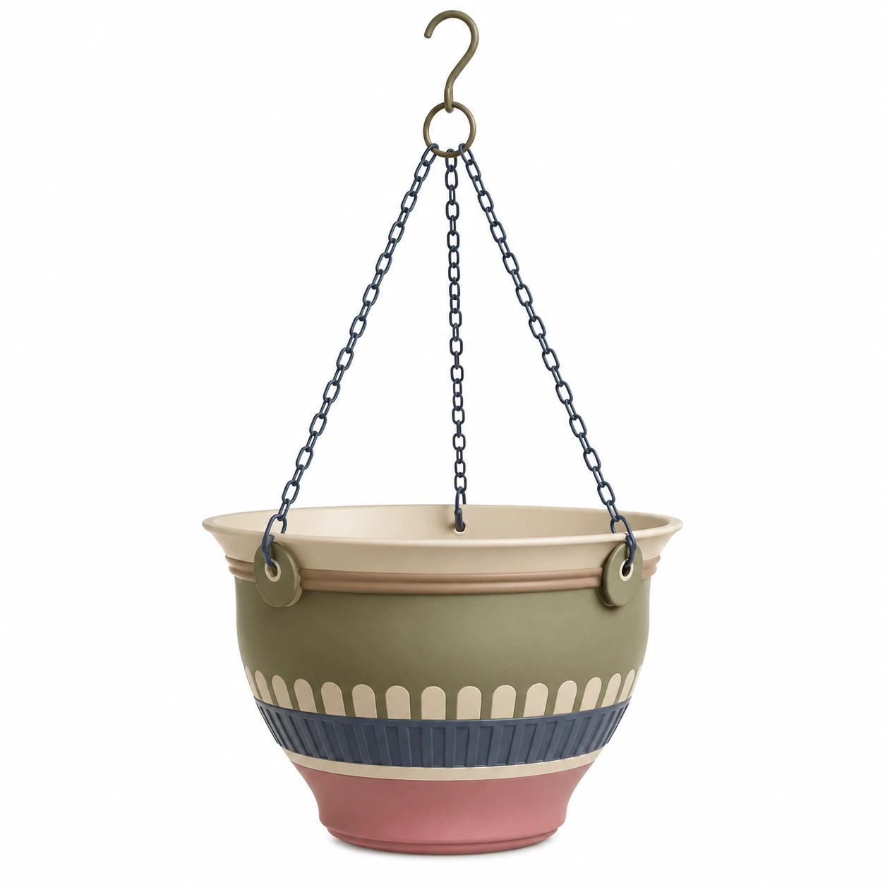 Maceta Colgante Multicolor 30 cm con Cadena y Gancho-JARNOVIEL