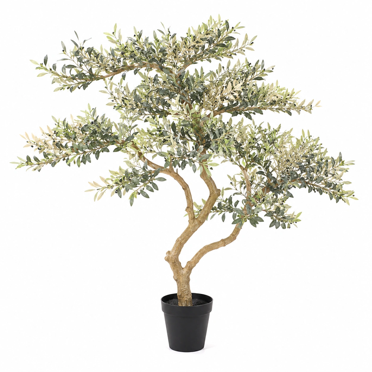 Árbol de Olivo Artificial Decorativo con Maceta 150 cm Verde-JARNOVIEL