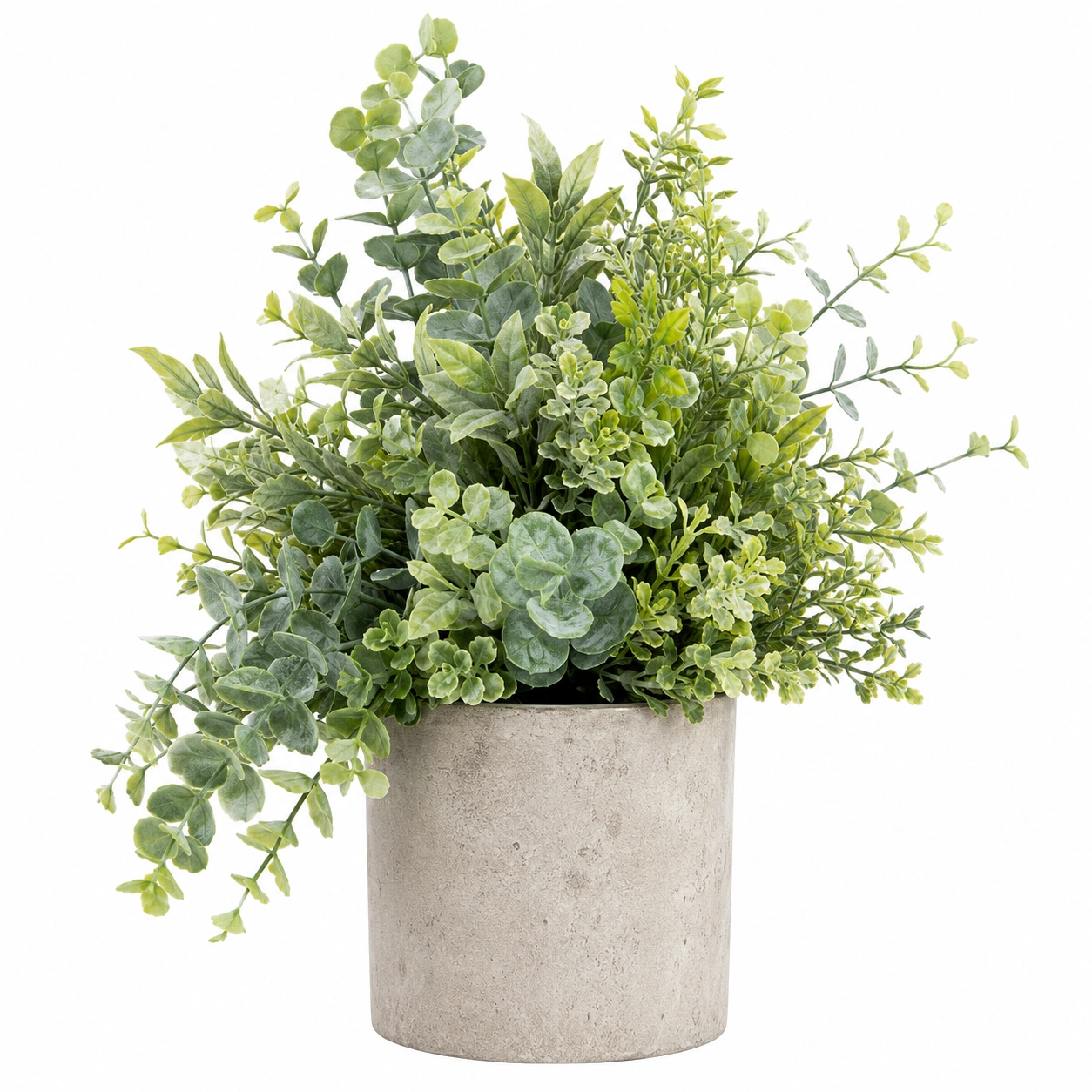 Planta Artificial Decorativa Verde en Maceta de Cemento 30 cm-JARNOVIEL
