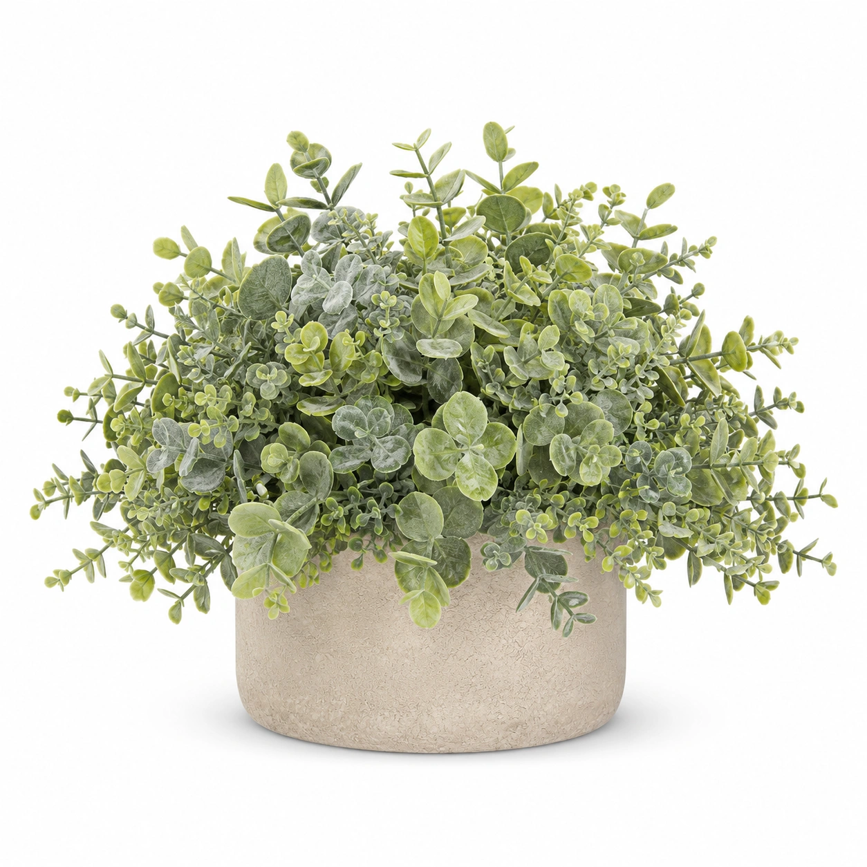 Planta Artificial Decorativa Verde con Maceta Beige-JARNOVIEL